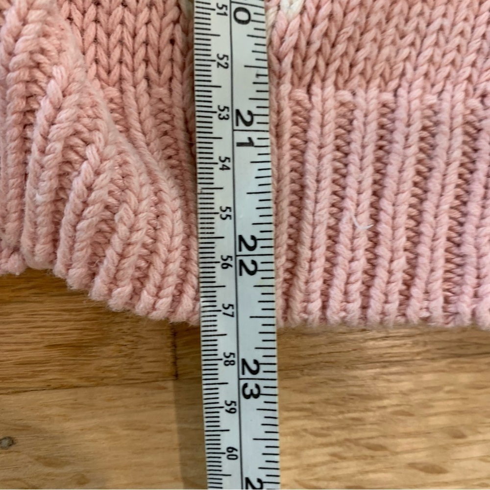 Women’s Vintage Lee David‎ Rose Floral Knit Cotton Grandma Sweater Blush Pink L - Picture 11 of 11